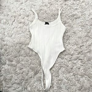 White Out From Under Ribbed Bodysuit
